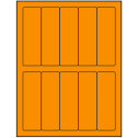 1.5" x 4.75" Fluorescent Orange Rectangular Sheet Labels