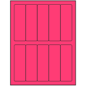 1.5" x 4.75" Fluorescent Pink Rectangular Sheet Labels