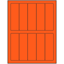 1.5" x 4.75" Fluorescent Red Rectangular Sheet Labels