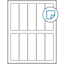 1.5" x 4.75" White Rectangular Sheet Labels - Removable Adhesive