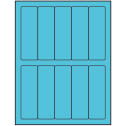 1.5" x 4.75" Turquoise Rectangular Sheet Labels