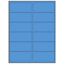 4" x 1.75" Fluorescent Blue Rectangular Sheet Labels