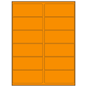 4" x 1.75" Fluorescent Orange Rectangular Sheet Labels