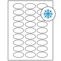 2" x 1" White Oval Sheet Labels - Freezer Grade Adhesive