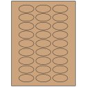 2" x 1" Brown Kraft Oval Sheet Labels