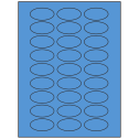 2" x 1" Fluorescent Blue Oval Sheet Labels