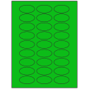 2" x 1" Fluorescent Green Oval Sheet Labels