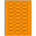 2" x 1" Fluorescent Orange Oval Sheet Labels