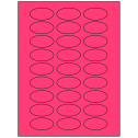 2" x 1" Fluorescent Pink Oval Sheet Labels