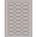 2" x 1" Gray Oval Sheet Labels