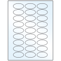 2" x 1" White Mid Gloss Oval Sheet Labels