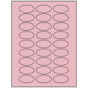 2" x 1" Pastel Pink Oval Sheet Labels