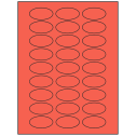 2" x 1" Red Oval Sheet Labels