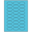 2" x 1" Turquoise Oval Sheet Labels