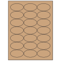 2.5" x 1.375" Brown Kraft Oval Sheet Labels