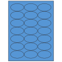2.5" x 1.375" Fluorescent Blue Oval Sheet Labels