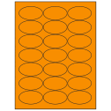 2.5" x 1.375" Fluorescent Orange Oval Sheet Labels