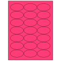 2.5" x 1.375" Fluorescent Pink Oval Sheet Labels