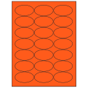 2.5" x 1.375" Fluorescent Red Oval Sheet Labels