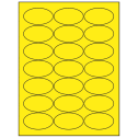 2.5" x 1.375" Fluorescent Yellow Oval Sheet Labels