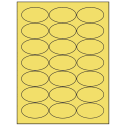 2.5" x 1.375" Pastel Yellow Oval Sheet Labels