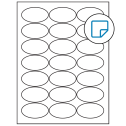 2.5" x 1.375" White Oval Sheet Labels - Removable Adhesive