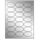 2.5" x 1.375" Silver Foil Oval Sheet Labels