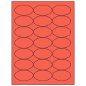 2.5" x 1.375" Red Oval Sheet Labels