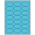 2.5" x 1.375" Turquoise Oval Sheet Labels