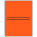 7" x 4.5" Fluorescent Red Rectangular Sheet Labels
