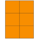 4.25" x 3.66" Fluorescent Orange Rectangular Sheet Labels