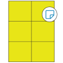 4.25" x 3.66" Fluorescent Yellow Rectangular Sheet Labels - Removable Adhesive