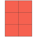 4.25" x 3.66" Red Rectangular Sheet Labels