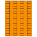 1.125" x 0.5" Fluorescent Orange Rectangular Sheet Labels