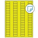 1.125" x 0.5" Fluorescent Yellow Rectangular Sheet Labels - Removable Adhesive