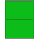 8.4375" x 5.4531" Fluorescent Green Rectangular Sheet Labels