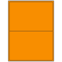 8.4375" x 5.4531" Fluorescent Orange Rectangular Sheet Labels