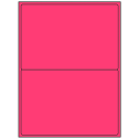 8.4375" x 5.4531" Fluorescent Pink Rectangular Sheet Labels