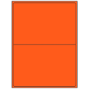 8.4375" x 5.4531" Fluorescent Red Rectangular Sheet Labels