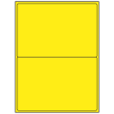8.4375" x 5.4531" Fluorescent Yellow Rectangular Sheet Labels