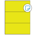 8.5" x 3.666" Fluorescent Yellow Rectangular Sheet Labels - Removable Adhesive