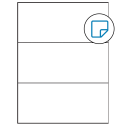 8.5" x 3.666" White Rectangular Sheet Labels - Removable Adhesive