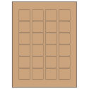 1.5" x 1.5" Brown Kraft Square Sheet Labels