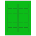 1.5" x 1.5" Fluorescent Green Square Sheet Labels