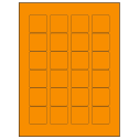 1.5" x 1.5" Fluorescent Orange Square Sheet Labels
