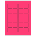 1.5" x 1.5" Fluorescent Pink Square Sheet Labels