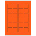 1.5" x 1.5" Fluorescent Red Square Sheet Labels