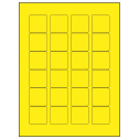 1.5" x 1.5" Fluorescent Yellow Square Sheet Labels