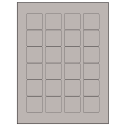 1.5" x 1.5" Gray Square Sheet Labels