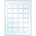 1.5" x 1.5" White Mid Gloss Square Sheet Labels